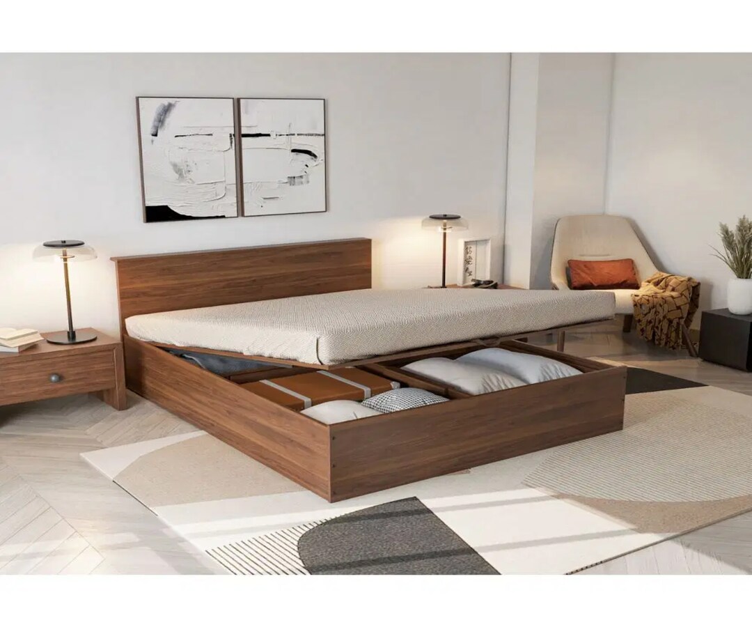 Buy Wakefit Taurus Engineered Wood Queen Size Bed with Hydraulic